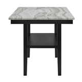 Marbel Dove/Black 5-Piece Faux Marble Counter Height Set - Ornate Home