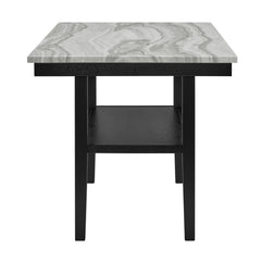Marbel Dove/Black 5-Piece Faux Marble Counter Height Set - Ornate Home