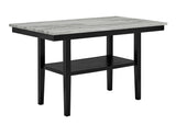 Marbel Dove/Black 5-Piece Faux Marble Counter Height Set - Ornate Home