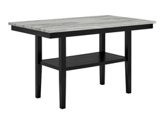 Marbel Dove/Black 5-Piece Faux Marble Counter Height Set - Ornate Home