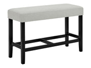 Marbel Dove/Black Counter Height Bench - Ornate Home