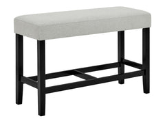 Marbel Dove/Black Counter Height Bench - Ornate Home