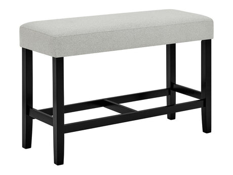 Marbel Dove/Black Counter Height Bench - Ornate Home