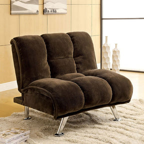 Marbelle Dark Brown/Chrome Chair - Ornate Home