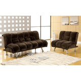 Marbelle Dark Brown/Chrome Chair - Ornate Home