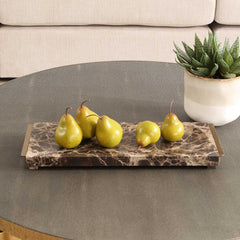 Marble Brass/Brown Tray Crest - Ornate Home