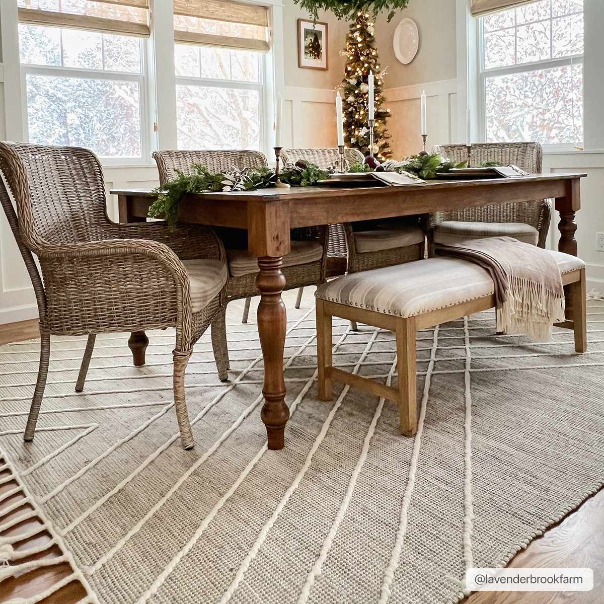 Marbletown Jute&Wool Blend Rug with Tassels - Clearance - Ornate Home