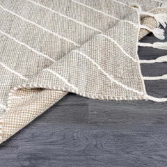 Marbletown Jute&Wool Blend Rug with Tassels - Clearance - Ornate Home