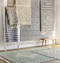 Marbletown Jute&Wool Blend Rug with Tassels - Clearance - Ornate Home