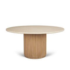 Marbrello Light Brown 60" Round Dining Table - Ornate Home