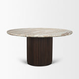 Marbrello Pink/Brown 60" Round Dining Table - Ornate Home
