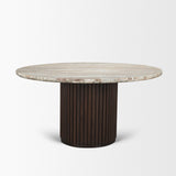 Marbrello Pink/Brown 60" Round Dining Table - Ornate Home