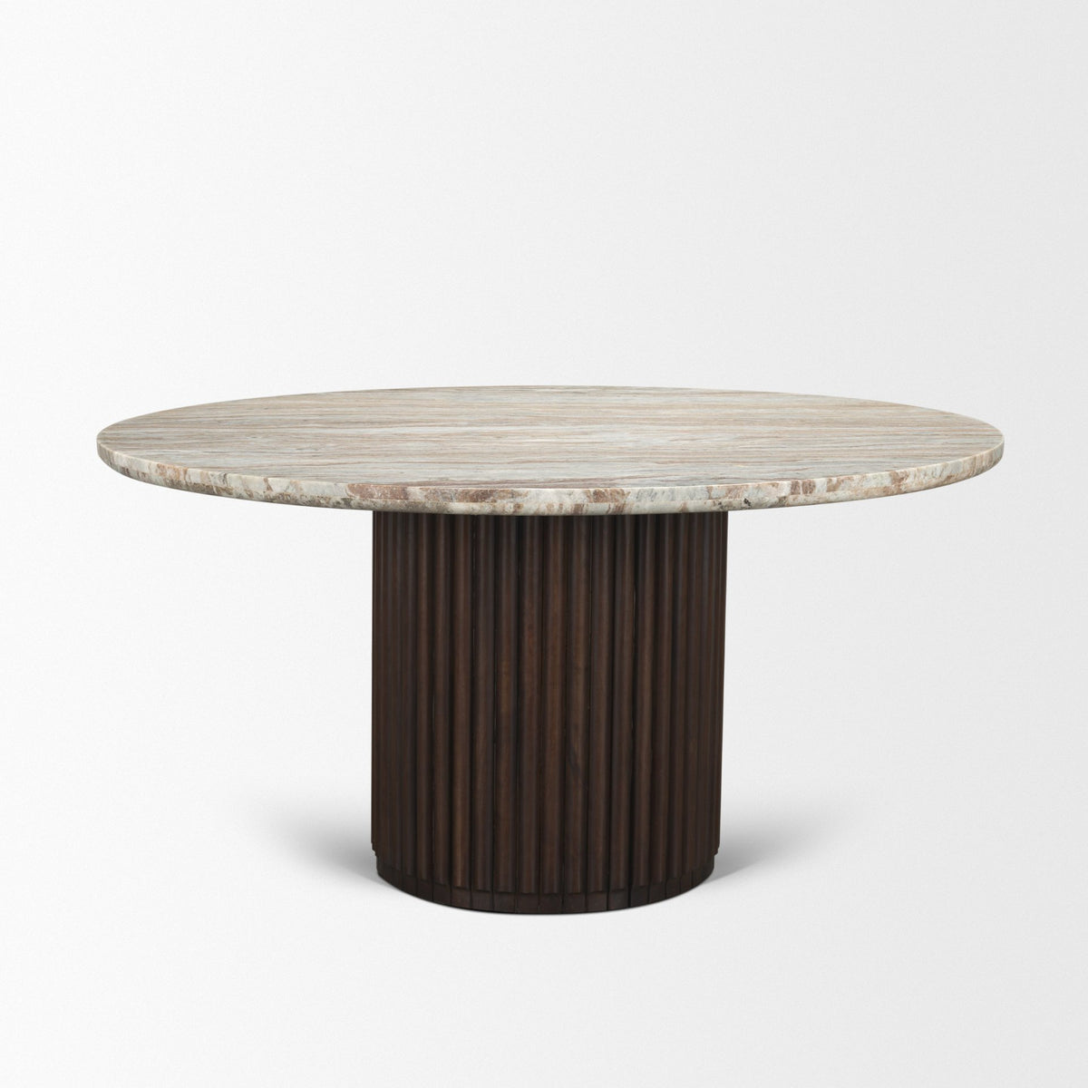 Marbrello Pink/Brown 60" Round Dining Table - Ornate Home