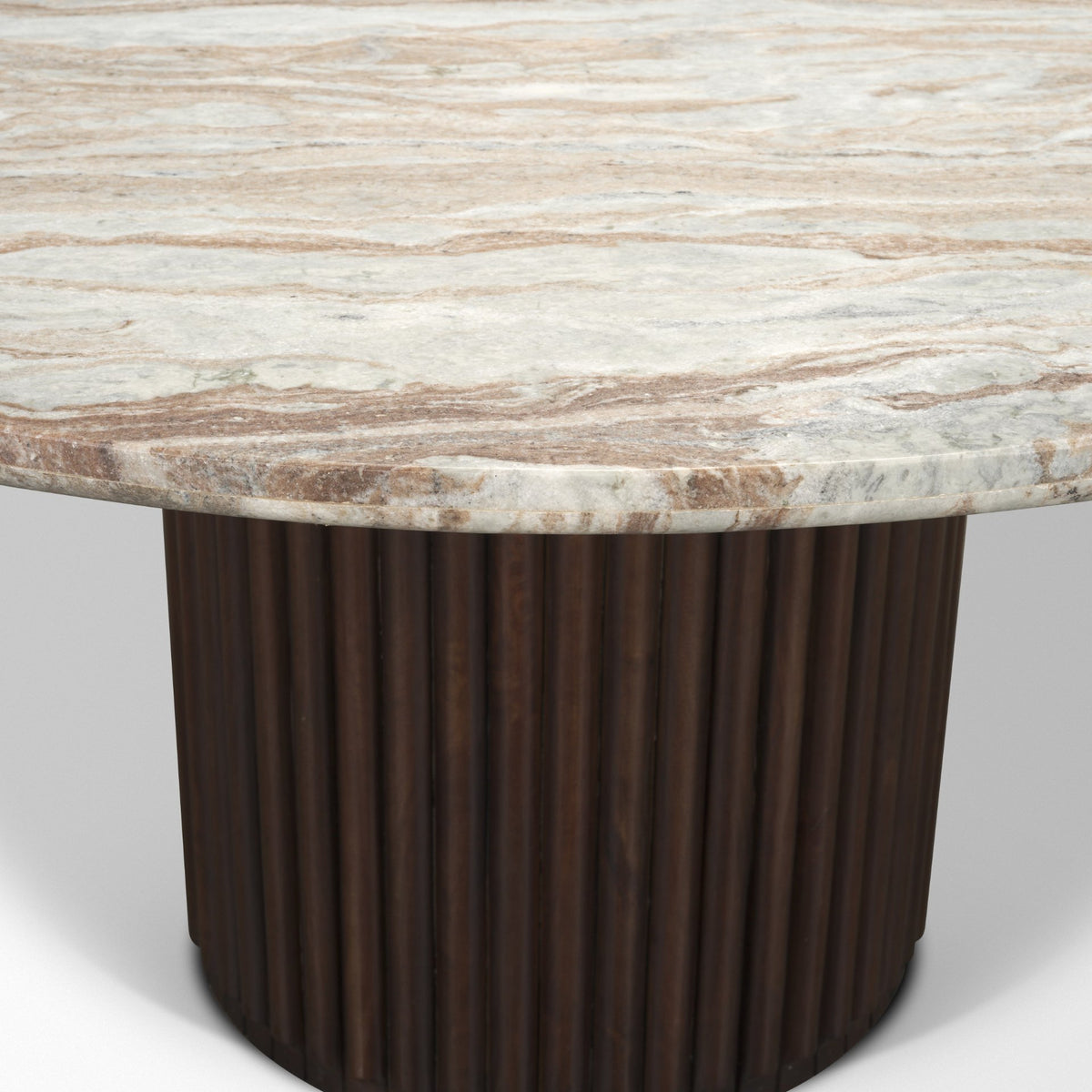 Marbrello Pink/Brown 60" Round Dining Table - Ornate Home