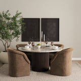Marbrello Pink/Brown 60" Round Dining Table - Ornate Home