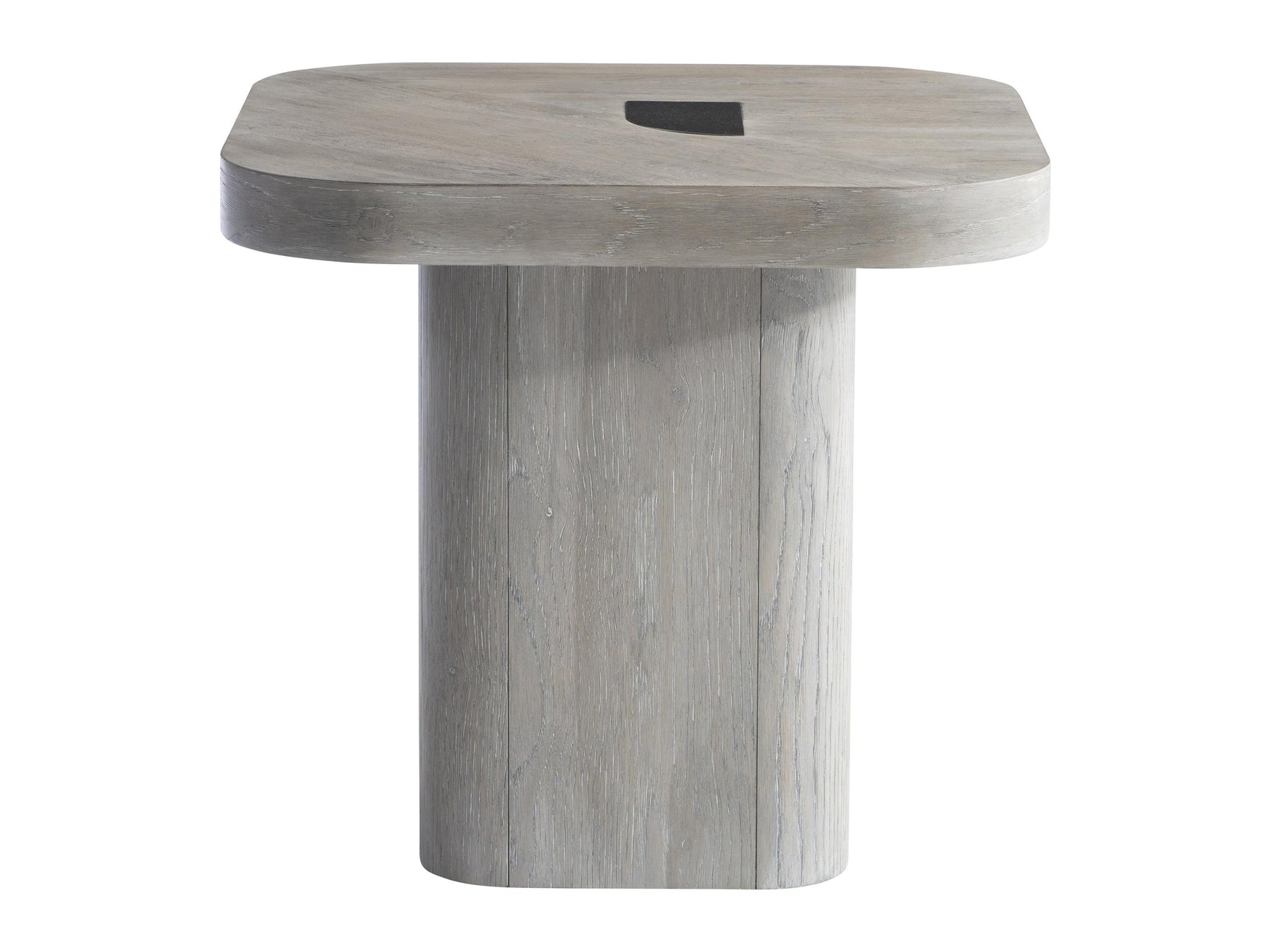 Marcato Cerused Greige/Dark Graphite Side Table (26" W) - Ornate Home