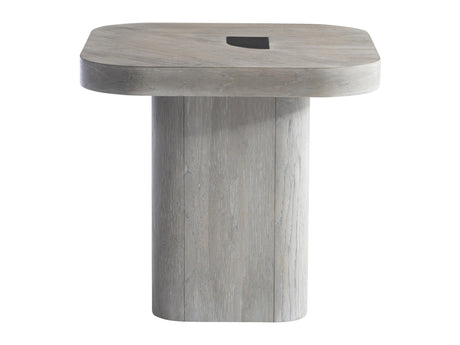 Marcato Cerused Greige/Dark Graphite Side Table (26" W) - Ornate Home