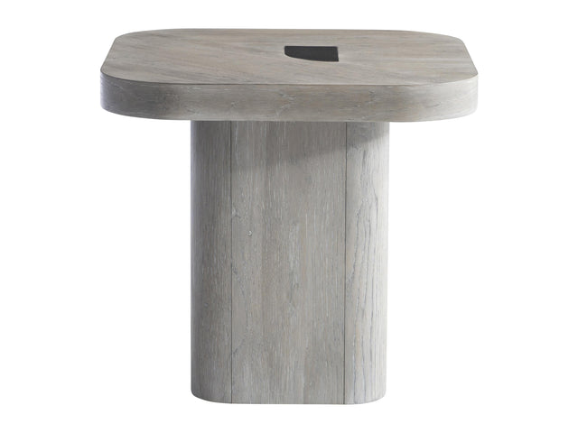 Marcato Cerused Greige/Dark Graphite Side Table (26" W) - Ornate Home