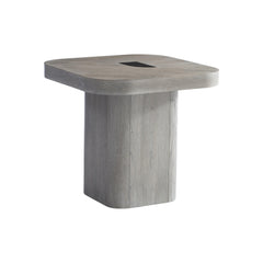 Marcato Cerused Greige/Dark Graphite Side Table (26" W) - Ornate Home