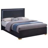 Marceline Black Queen Bed w/ LED Headboard - Ornate Home