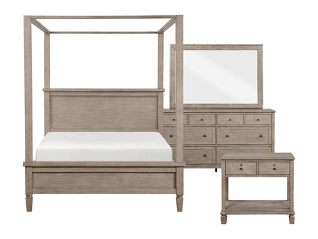 Marceline Gray Oak 4-Piece Queen Bedroom Set - Ornate Home