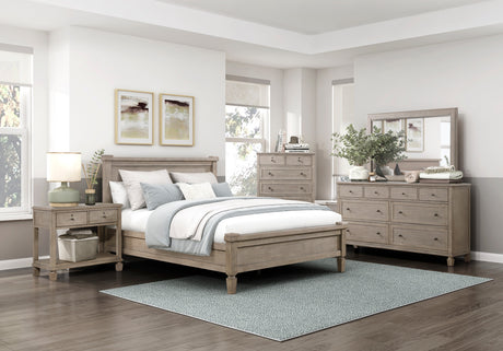 Marceline Gray Oak 4-Piece Queen Bedroom Set - Ornate Home