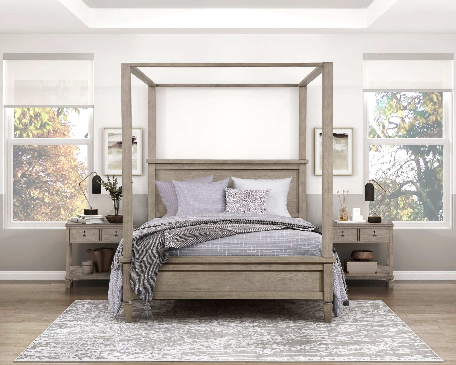 Marceline Gray Oak Nightstand - Ornate Home