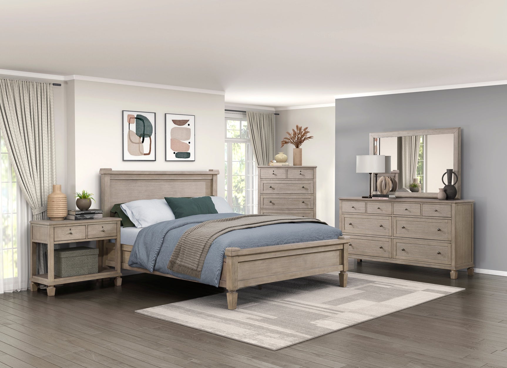 Marceline Gray Oak Nightstand - Ornate Home