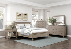Marceline Gray Oak Queen Platform Bed - Ornate Home
