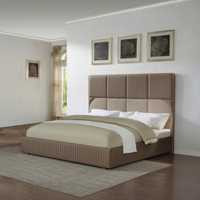 Marcelino Brown/Beige Eastern King Bed - Ornate Home