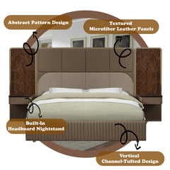 Marcelino Brown/Beige Eastern King Bed - Ornate Home