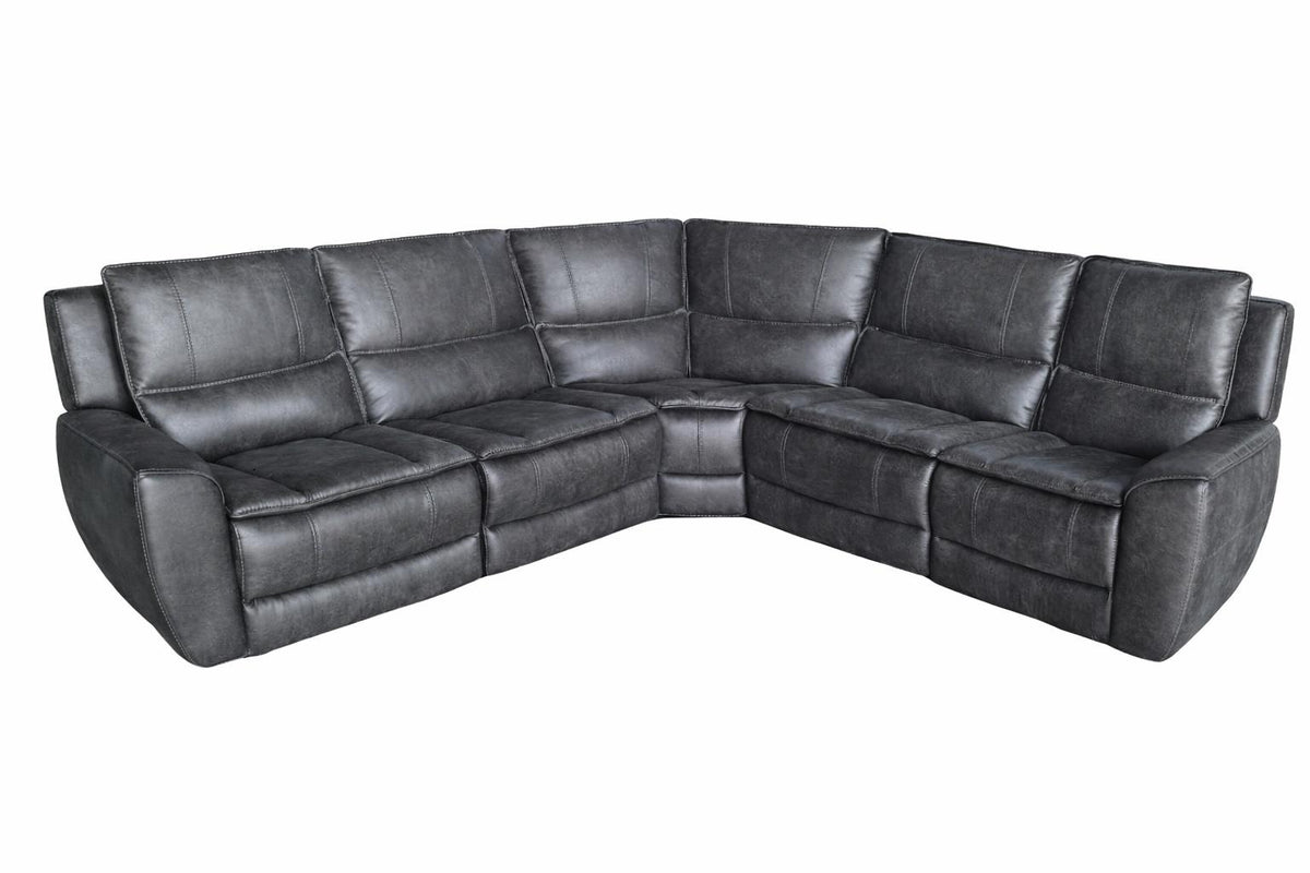 Marcell Grey HP0426 Modular Power Sectional 5 Pc Set - Ornate Home