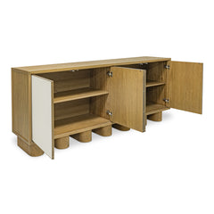 Marcelle White/Natural Sideboard - Ornate Home