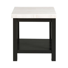 Marcello White/Black End Table - Ornate Home