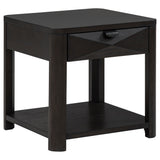 Marcelo Coffee Wood End Table with Drawer and Shelf - Ornate Home