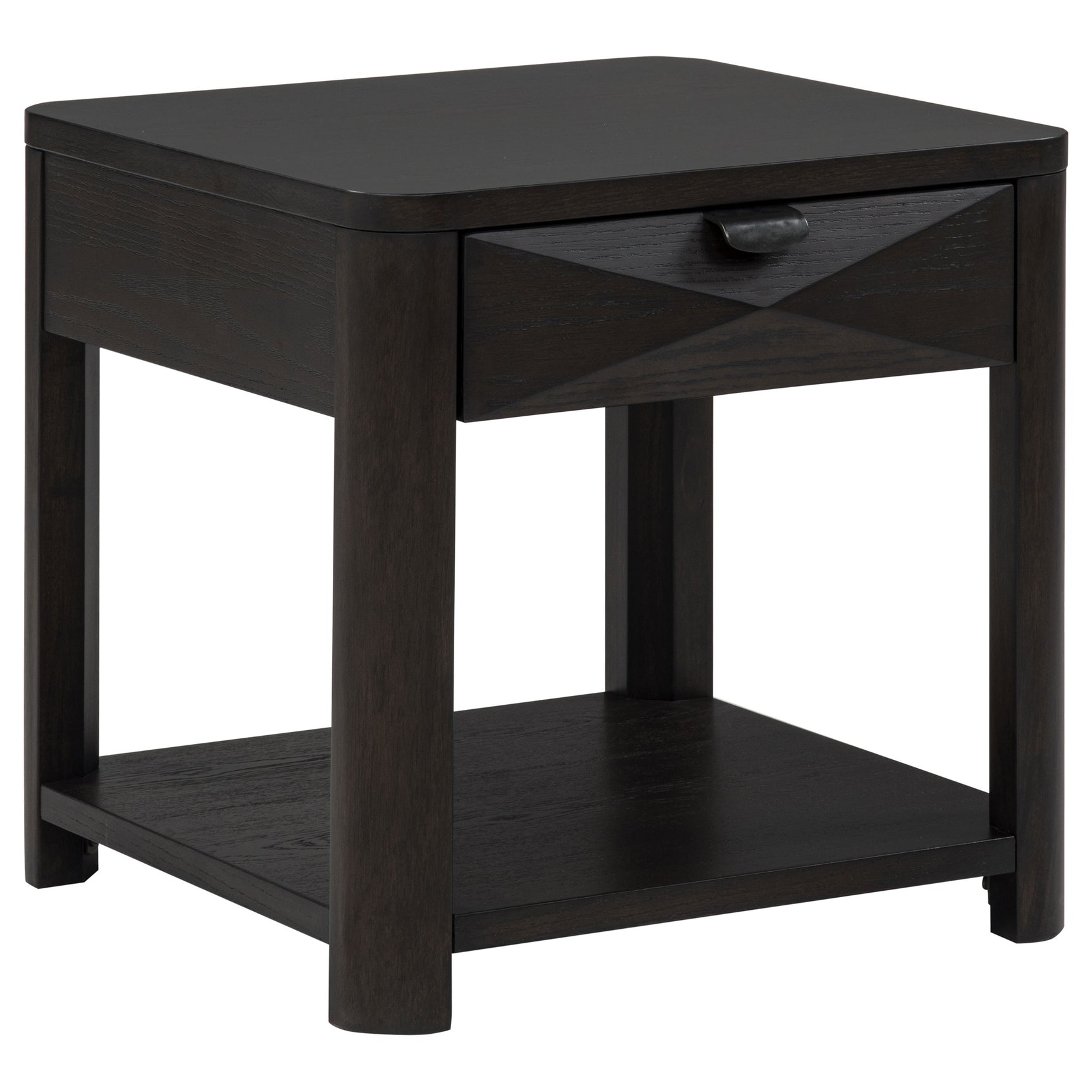Marcelo Coffee Wood End Table with Drawer and Shelf - Ornate Home
