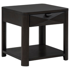 Marcelo Coffee Wood End Table with Drawer and Shelf - Ornate Home