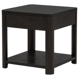 Marcelo Coffee Wood End Table with Drawer and Shelf - Ornate Home