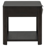 Marcelo Coffee Wood End Table with Drawer and Shelf - Ornate Home