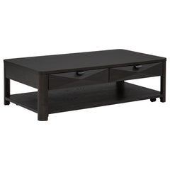 Marcelo Coffee Wood Table with 2 Drawers and Shelf - Ornate Home
