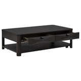 Marcelo Coffee Wood Table with 2 Drawers and Shelf - Ornate Home