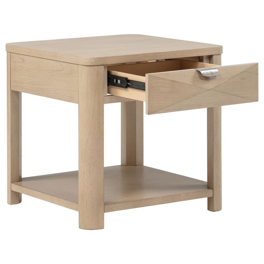 Marcelo Light Elm 2-piece Coffee Table Set with Storage - Ornate Home