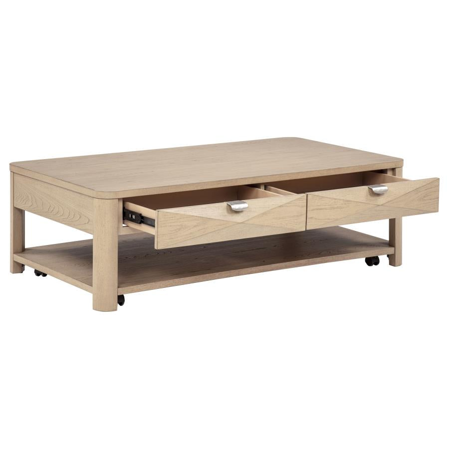 Marcelo Light Elm 3-piece Coffee Table Set with Storage - Ornate Home