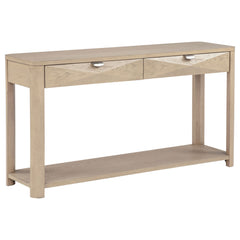 Marcelo Light Elm Sofa Console Table with 2 Drawers and Shelf - Ornate Home
