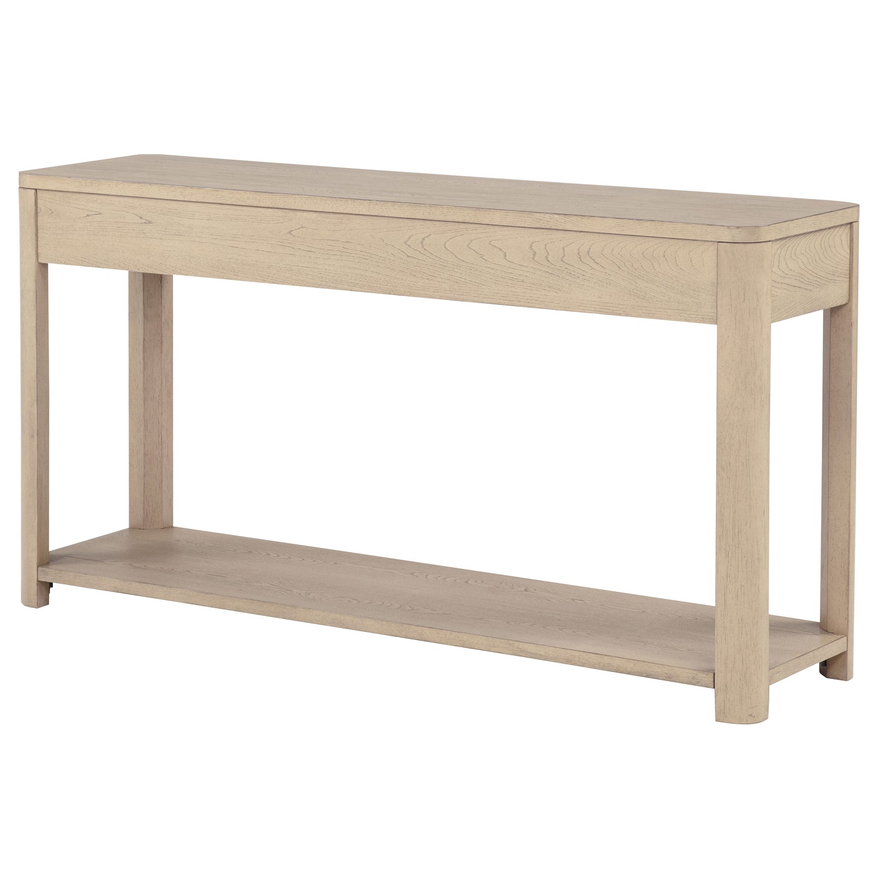 Marcelo Light Elm Sofa Console Table with 2 Drawers and Shelf - Ornate Home