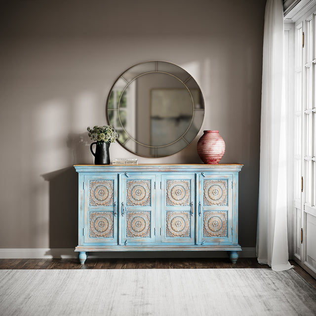 Marchand Blue Accent Cabinet - Ornate Home