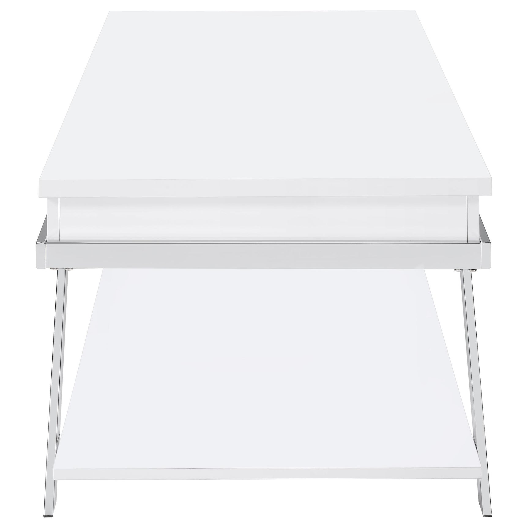 Marcia White High Gloss 2-piece Coffee and End Table Set - Ornate Home