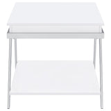 Marcia White High Gloss 3-piece Coffee and End Table Set - Ornate Home