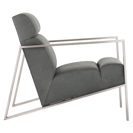 Marco Grey Leather Chair - Ornate Home