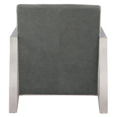 Marco Grey Leather Chair - Ornate Home